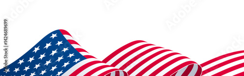 USA flag banner, United States background, US flag border