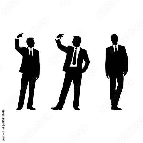 Corporate leader silhouette with visionary background vector