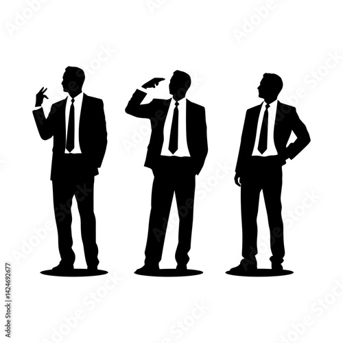 Corporate leader silhouette with visionary background vector