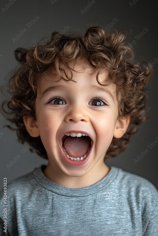 Happy toddler portrait with studio shot. Happy toddler portrait with studio shot.
