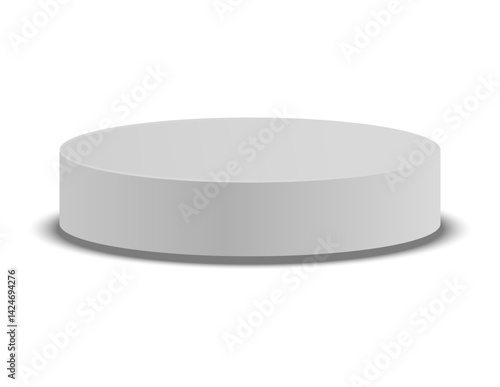 Minimal empty white podium vector design. Ideal for showcasing products, branding mockups, or UI presentations. Clean, soft shadow, and modern display scene for elegant visual focus, Vector assets.