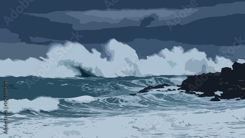 Stormy sea