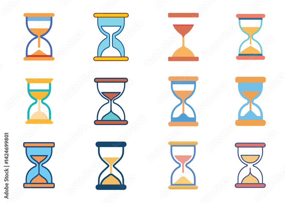 Sandglass icon Set, Sandglass Vector Design Set Sandglass icon Set, Sandglass Vector Design Set