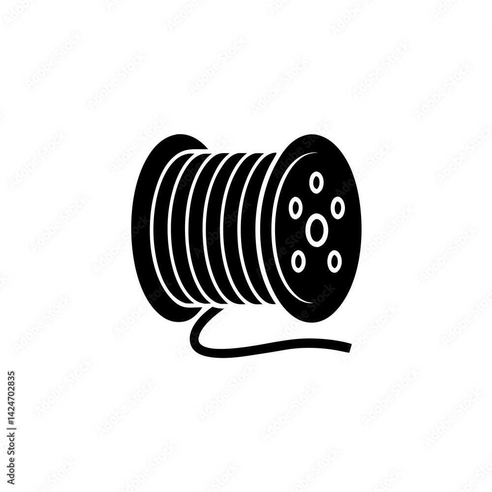 creative details cable spool icon vector illustration creative details cable spool icon vector illustration