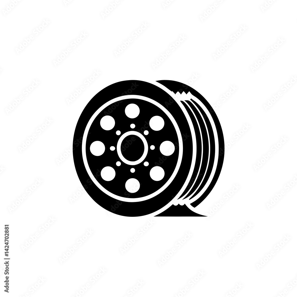 creative details cable spool icon vector illustration creative details cable spool icon vector illustration