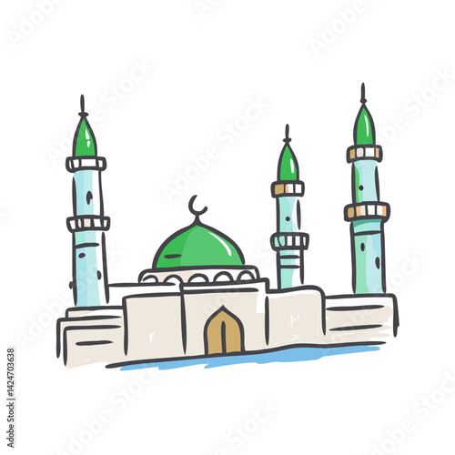 al masjid an nabawi prophet s mosque icon, al masjid an nabawi prophet s mosque vector