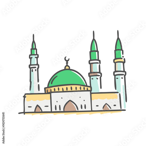 al masjid an nabawi prophet s mosque icon, al masjid an nabawi prophet s mosque vector