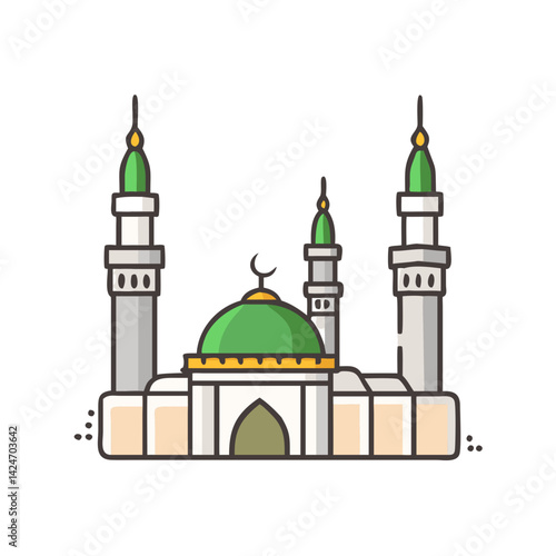 al masjid an nabawi prophet s mosque icon, al masjid an nabawi prophet s mosque vector