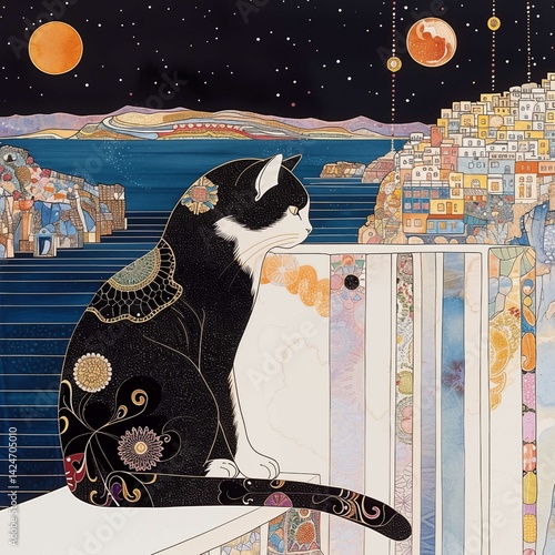 Cats in a Greece landscape
