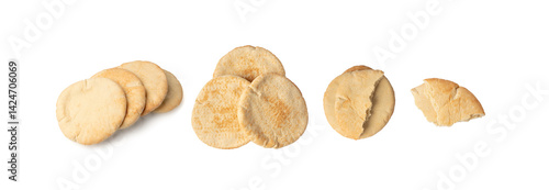 Panel kuchenny z motywem Pita flat bread, wheaten pitta flatbread also known as Arabic bread, chapati, greek pita naan, khubz