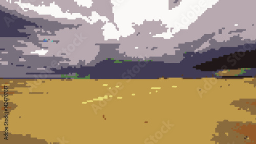 Stormy desert pixel art