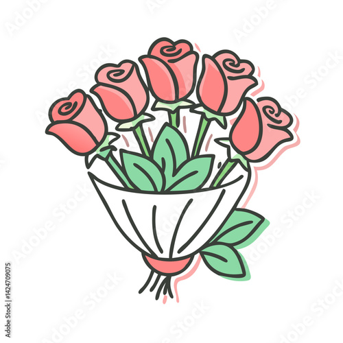 bouquet of roses icon, bouquet of roses vector illustration-simple illustration of bouquet of roses, perfect for bouquet of roses logos and icons