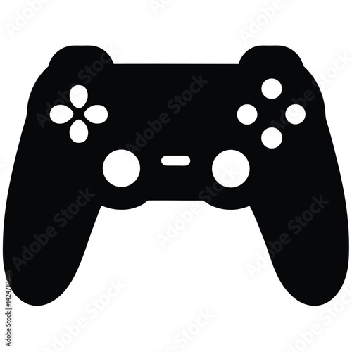 Gamepad Silhouette Vector Icon for Gaming Concepts