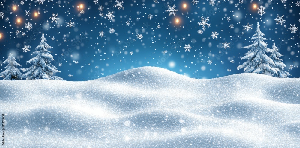 A winter night sky with serene snowfall is great for creating holiday designs, festive websites, seasonal greetings, dreamy backgrounds, and winter-themed presentations or social media posts A winter night sky with serene snowfall is great for creating holiday designs, festive websites, seasonal greetings, dreamy backgrounds, and winter-themed presentations or social media posts