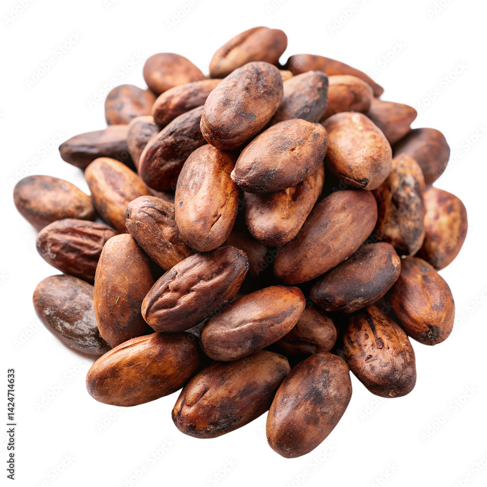 Obraz premium Cacao beans on white background