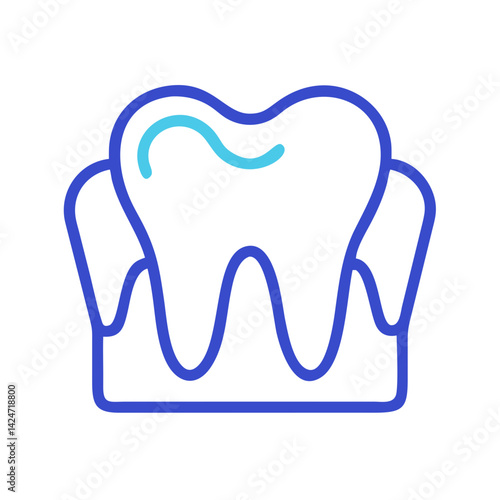 Tooth and Gum Line Illustration: Dental Care Concept