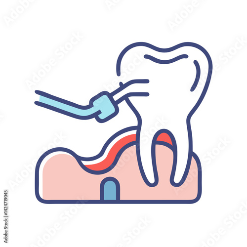 Gum Recession Treatment Icon: Dental Cleaning and Oral Care