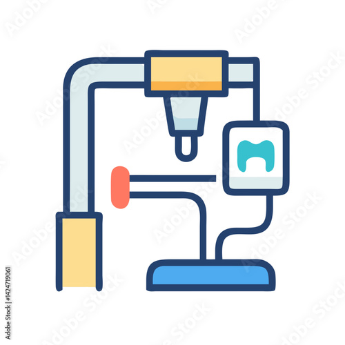 Dental 3D printer icon for modern dentistry equipment