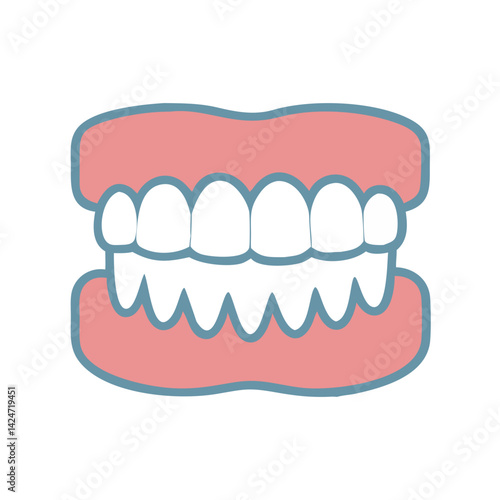 Denture illustration, teeth, gum, dental, oral, care, aesthetic