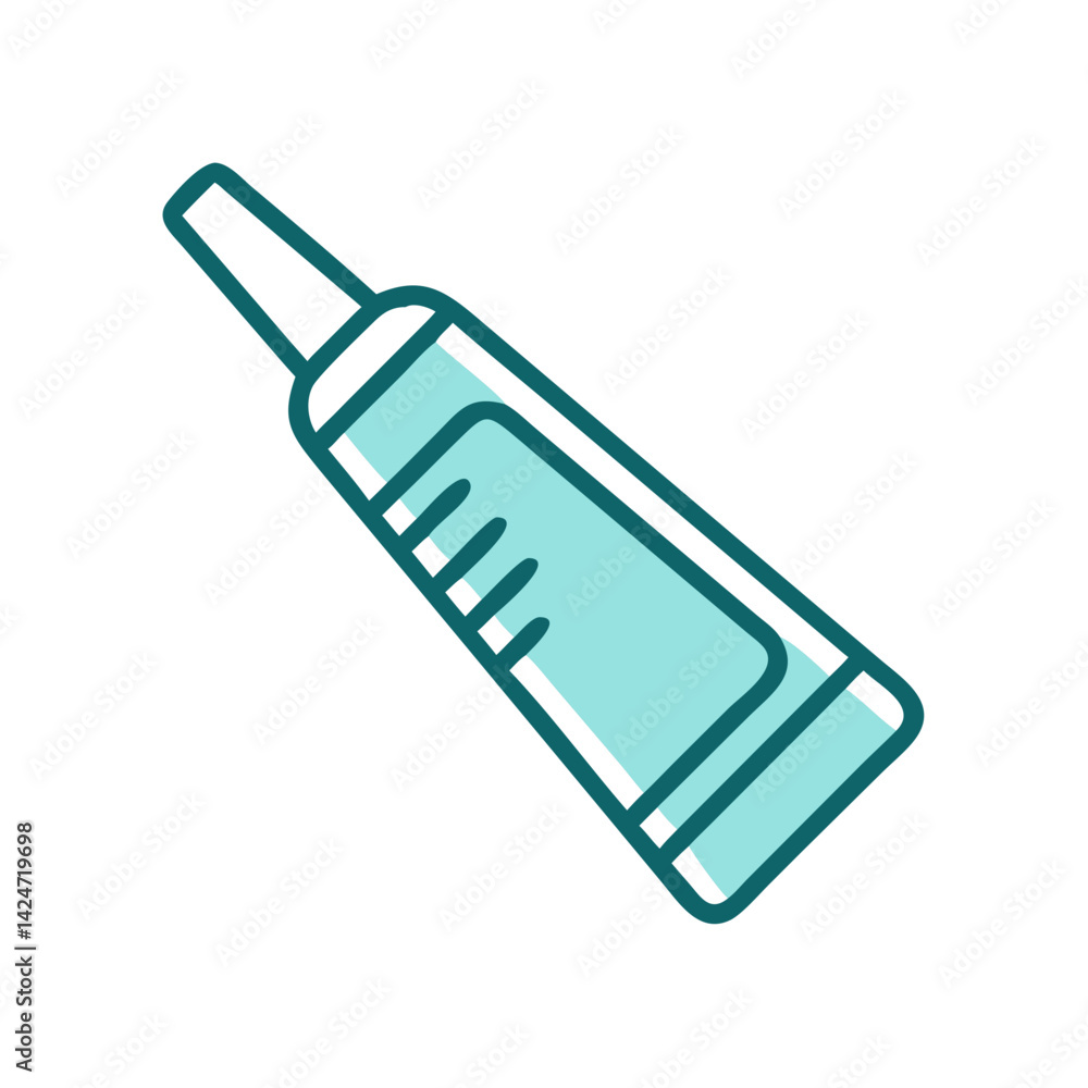 Toothpaste tube illustration, mint and teal color palette Toothpaste tube illustration, mint and teal color palette