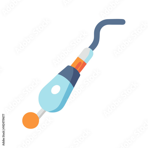Dental explorer vector illustration for oral examination and care