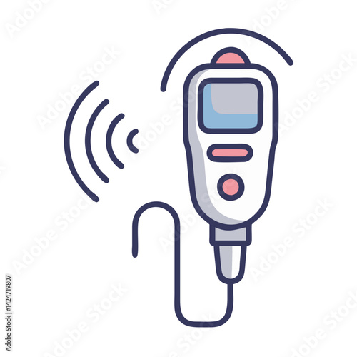 Wireless Glucometer Icon: Modern Health Technology, Isolated