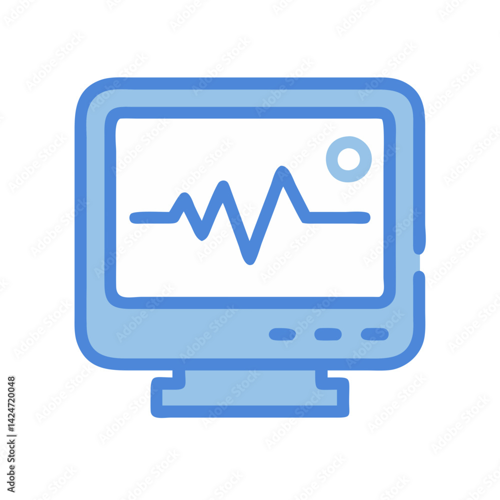 Heart Monitor Icon: Vital Signs Display Illustration Heart Monitor Icon: Vital Signs Display Illustration