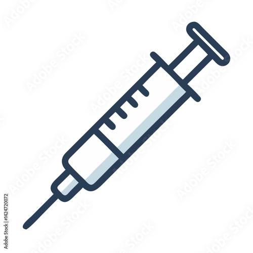 Medical Syringe Icon: Vaccination, Injection, Healthcare