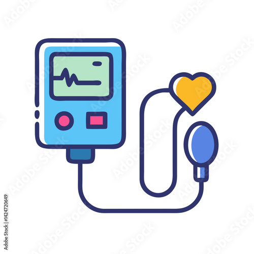 Blood pressure monitor and heart rate symbol design