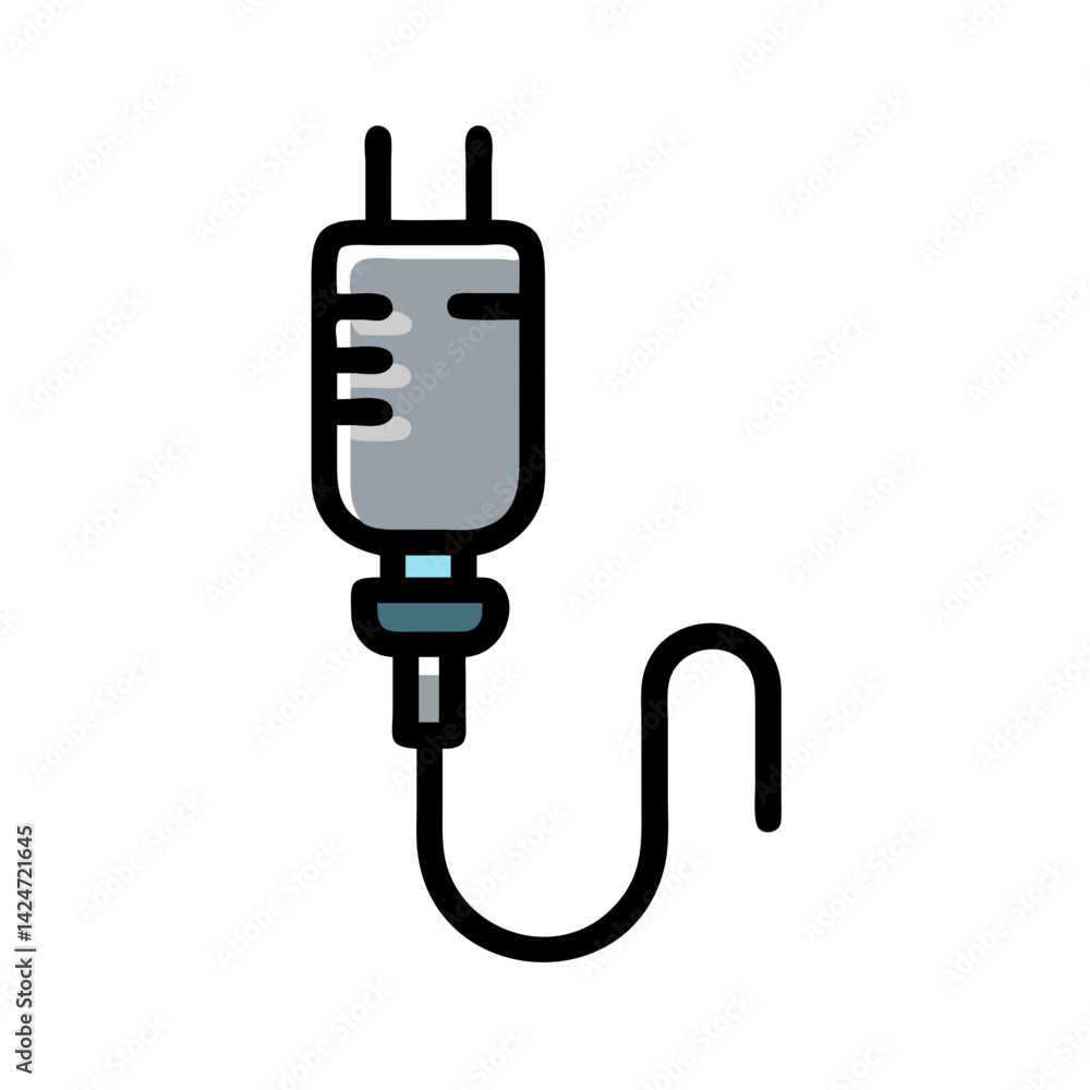 Medical IV Drip Bag Vector Icon on Black Medical IV Drip Bag Vector Icon on Black