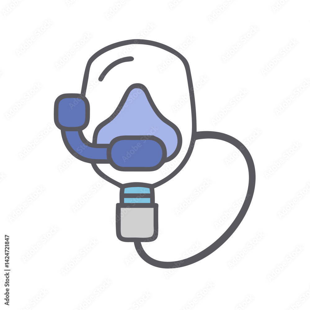 CPAP Machine Mask Icon Illustration for Medical Use CPAP Machine Mask Icon Illustration for Medical Use
