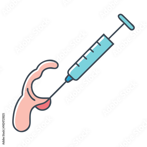 Injection Into a Cyst: Medical Procedure Illustration