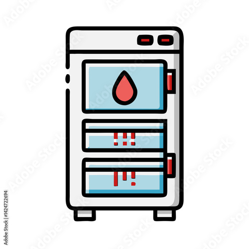 Fridge with Water Levels and a Water Drop