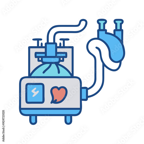 Artificial heart creation machine futuristic vector illustration design