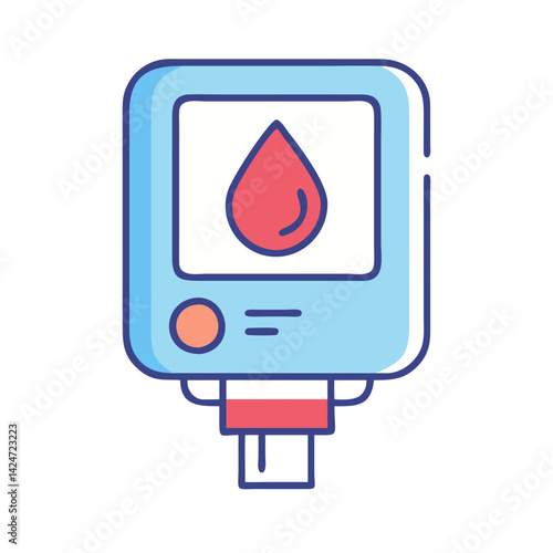 Glucose Meter Icon Illustration For Diabetes Management Test