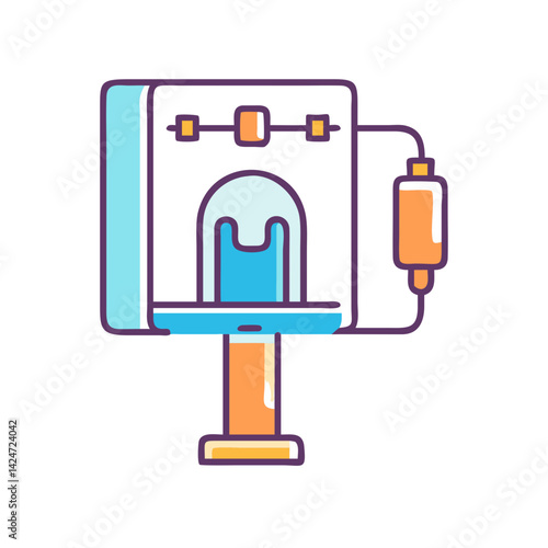 MRI scanner cartoon illustration for healthcare concepts and design