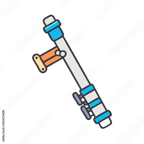Cartoon illustration of a multi-function tactical crowbar tool