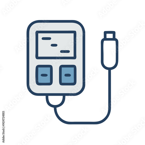Glucose meter device icon for diabetes control management