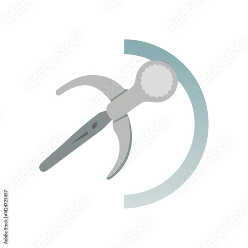Hip Replacement Surgical Tool with Light Blue Arc