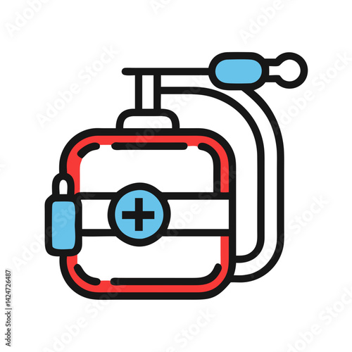Blood Bag Icon: Medical Transfusion Donation Illustration Vector