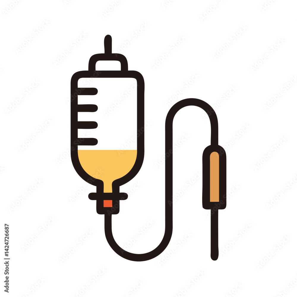 Medical IV Drip Icon on a Black Background Medical IV Drip Icon on a Black Background