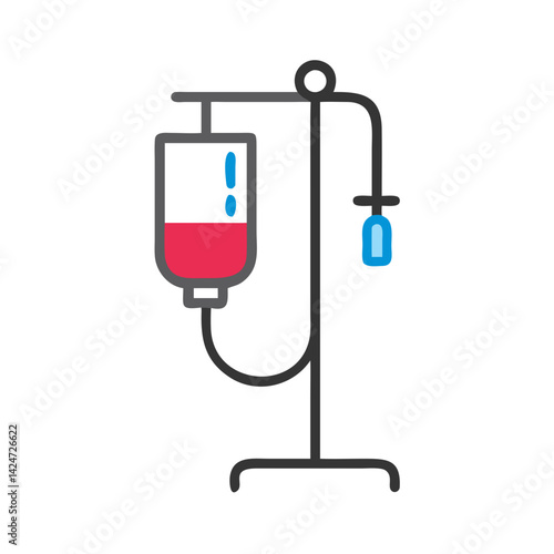 IV Drip Illustration: Medical Treatment and Healthcare Equipment