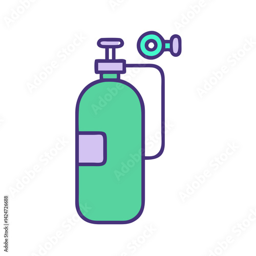 Vector Scuba Tank with Regulator Icon Illustration