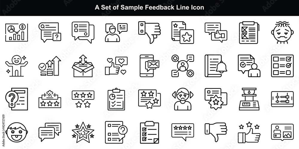 Feedback Icon Vector Set, Review Opinion Symbol Graphics Feedback Icon Vector Set, Review Opinion Symbol Graphics