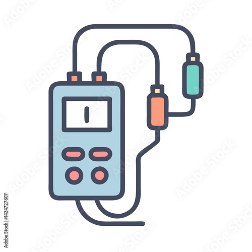 Medical IV Pump Machine Vector Icon Illustration