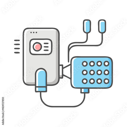 Transcutaneous Electrical Nerve Stimulation Unit, TENS Machine Illustration