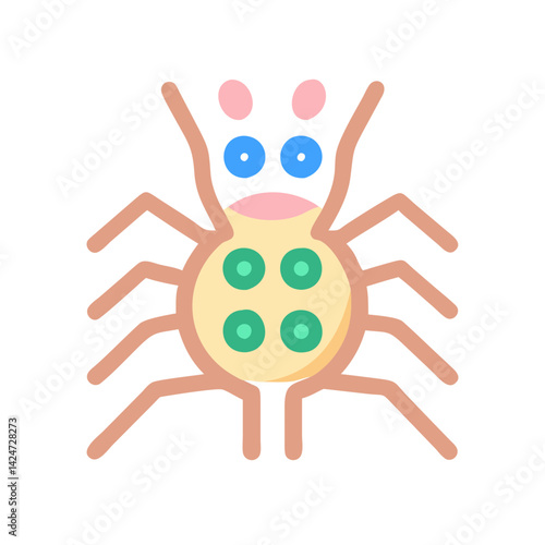 Cartoon tick vector illustration on black background design