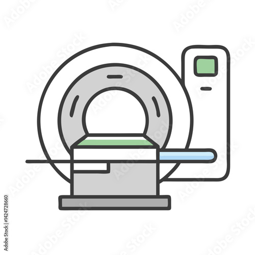 Computed Tomography Scanner Machine Illustration with Black Background