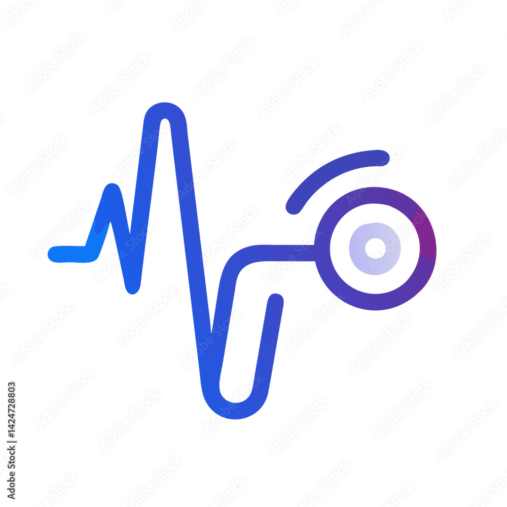 Modern Medical Monitoring Logo Design, Eye and Signal Wave Modern Medical Monitoring Logo Design, Eye and Signal Wave