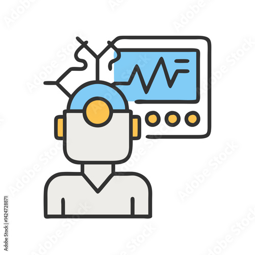 Neurosurgeon Icon: Healthcare Specialist with Monitoring Equipment
